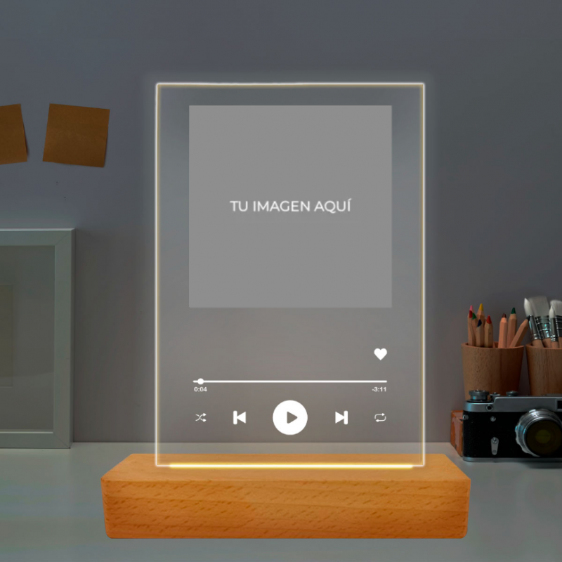 LÁMPARA SPOTIFY | LAMPARA PERSONALIZADA DE METACRILATO CON TU CANCIÓN FAVORITA